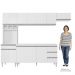 Cozinha Modulada 5 Peças Balcão com Pia 160cm Andréia Branco - AJL Móveis