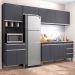 Cozinha Modulada 5 Peças Balcão com Pia 160cm Andréia Cinza - AJL Móveis