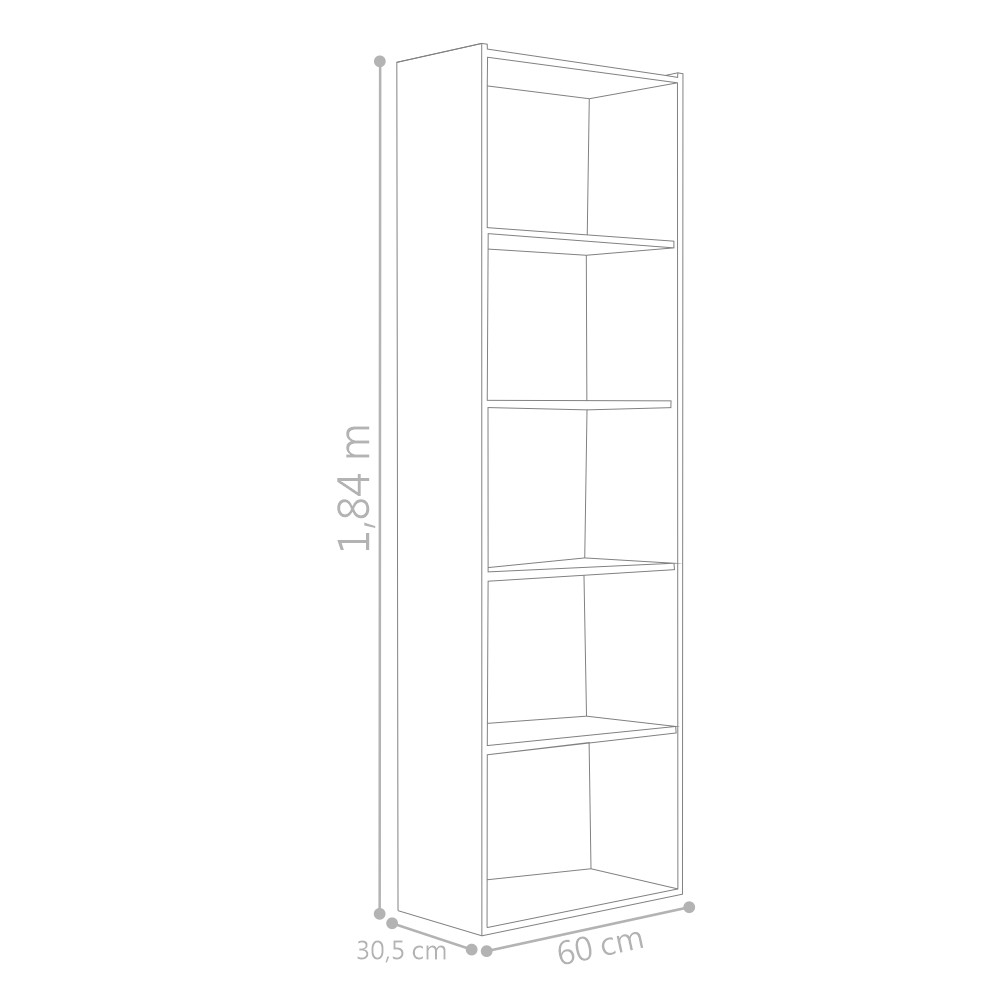 Estante Livreiro 4 Prateleiras Ruby Branco