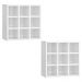 Kit 02 Nichos Porta Toalhas 09 Lugares 40x40cm Branco - AJL Móveis