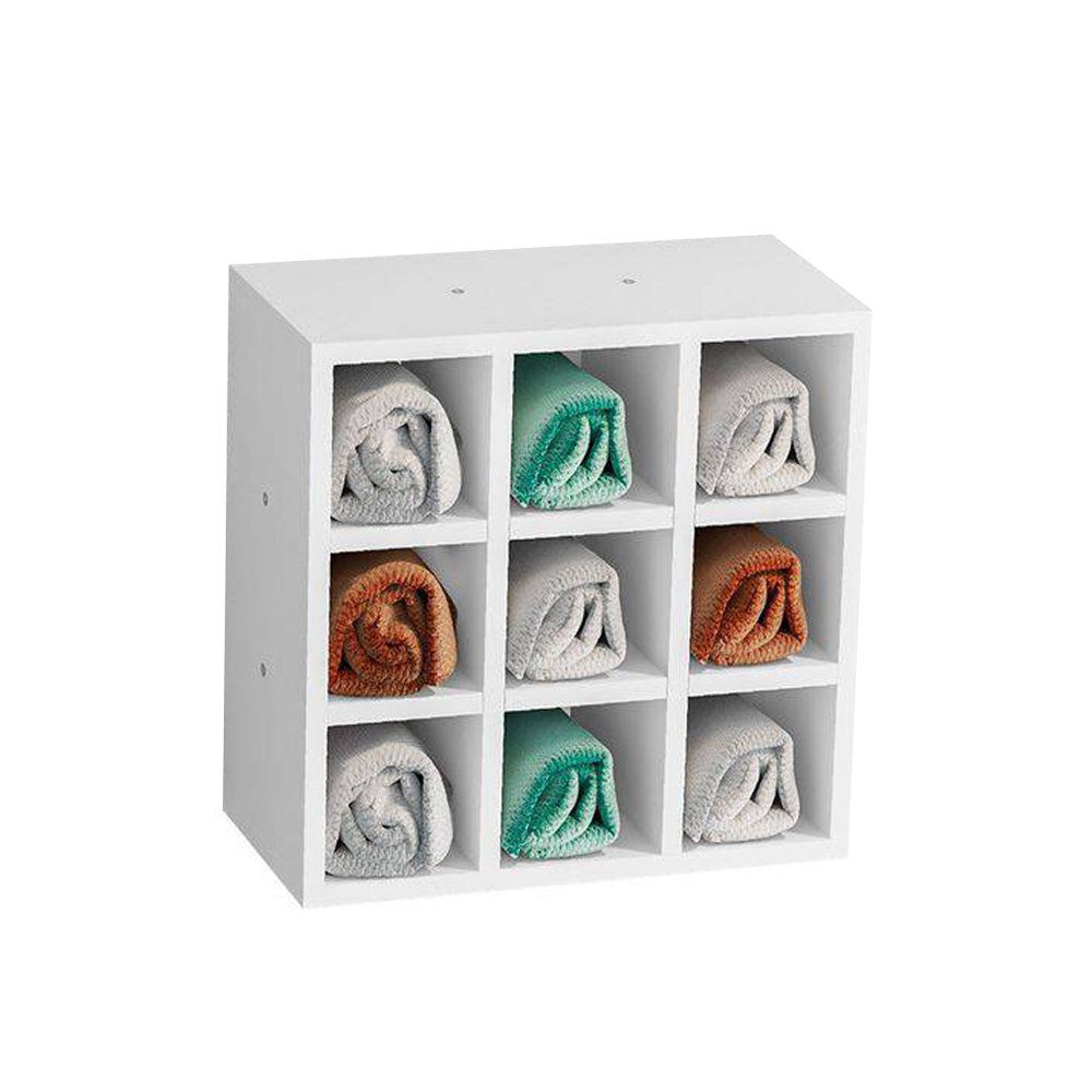 Kit 02 Nichos Porta Toalhas 09 Lugares 40x40cm Branco - AJL Móveis