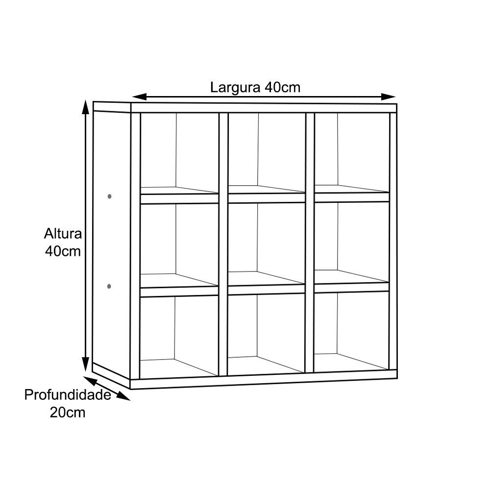 Kit 02 Nichos Porta Toalhas 09 Lugares 40x40cm Branco - AJL Móveis