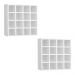 Kit 02 Nichos Porta Toalhas 16 Lugares 52x52cm Branco - AJL Móveis