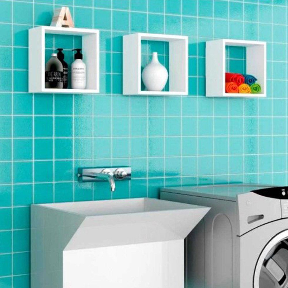 Kit 03 Nichos Organizador 30x30cm Branco - AJL Móveis