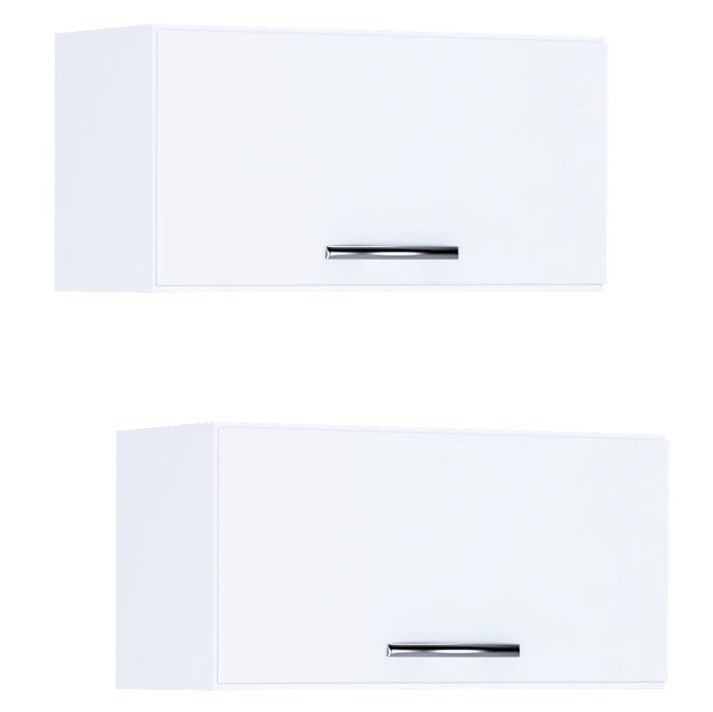 Kit 2 Armários Aéreos 60cm 1 Porta Branco - AJL Móveis