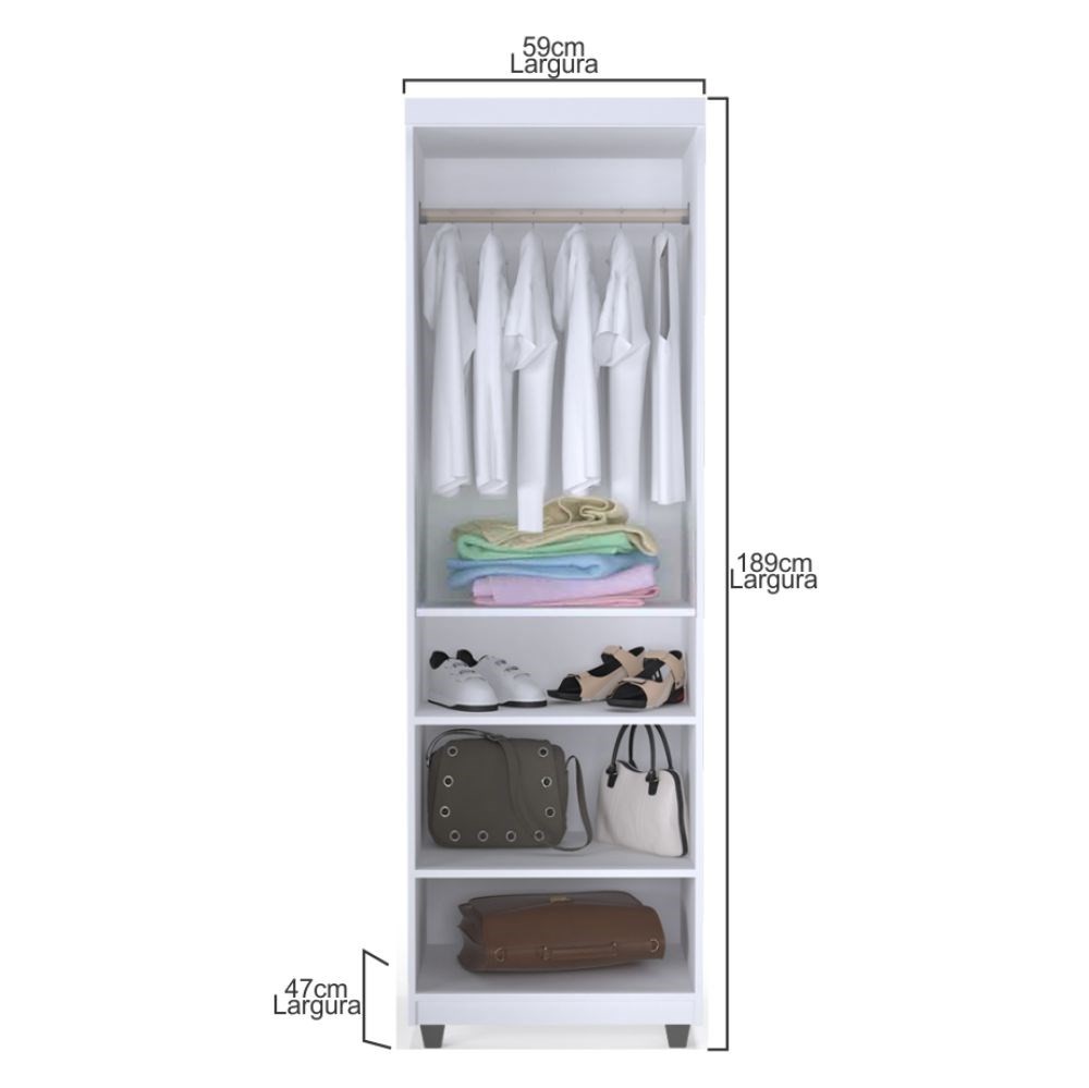 Kit 2 Armários Multiuso Organizador 2 Portas Sabrina Branco - AJL Móveis