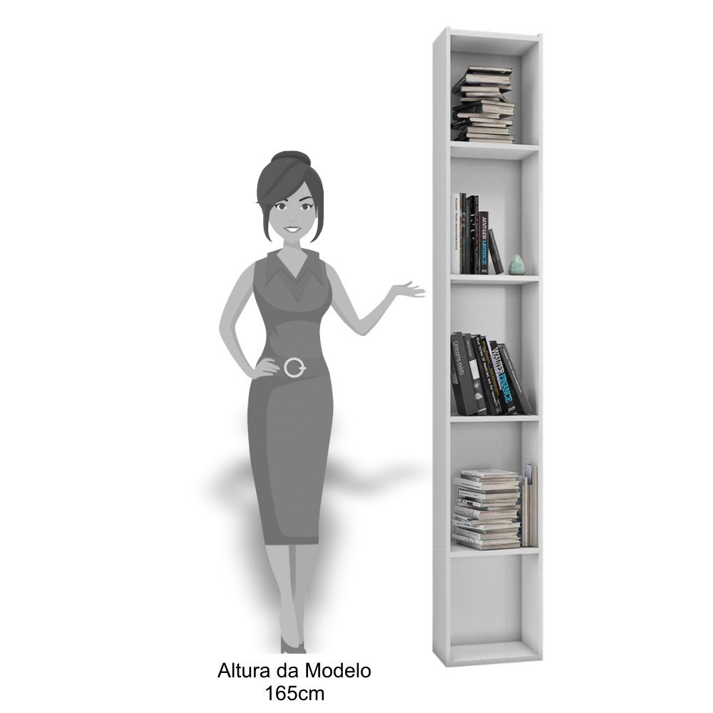 Kit 3 Estantes Livreiro Multiuso 4 Prateleiras Janaína Branco - AJL Móveis