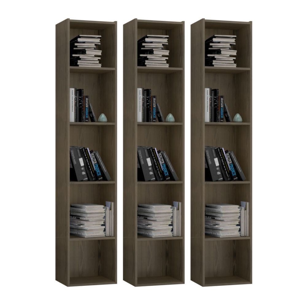 Kit 3 Estantes Livreiro Multiuso 4 Prateleiras Janaína Castanho - AJL Móveis