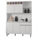 Kit Cozinha Compacta 130cm Com 6 Portas e 1 Gaveta Alice Branco - AJL Móveis