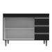 Kit de Cozinha Andréia Balcão 120cm Preto com Tampo MDP e Aéreo - AJL Móveis