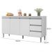 Kit de Cozinha Andréia Balcão 150cm Branco com Tampo MDP e Aéreo - AJL Móveis