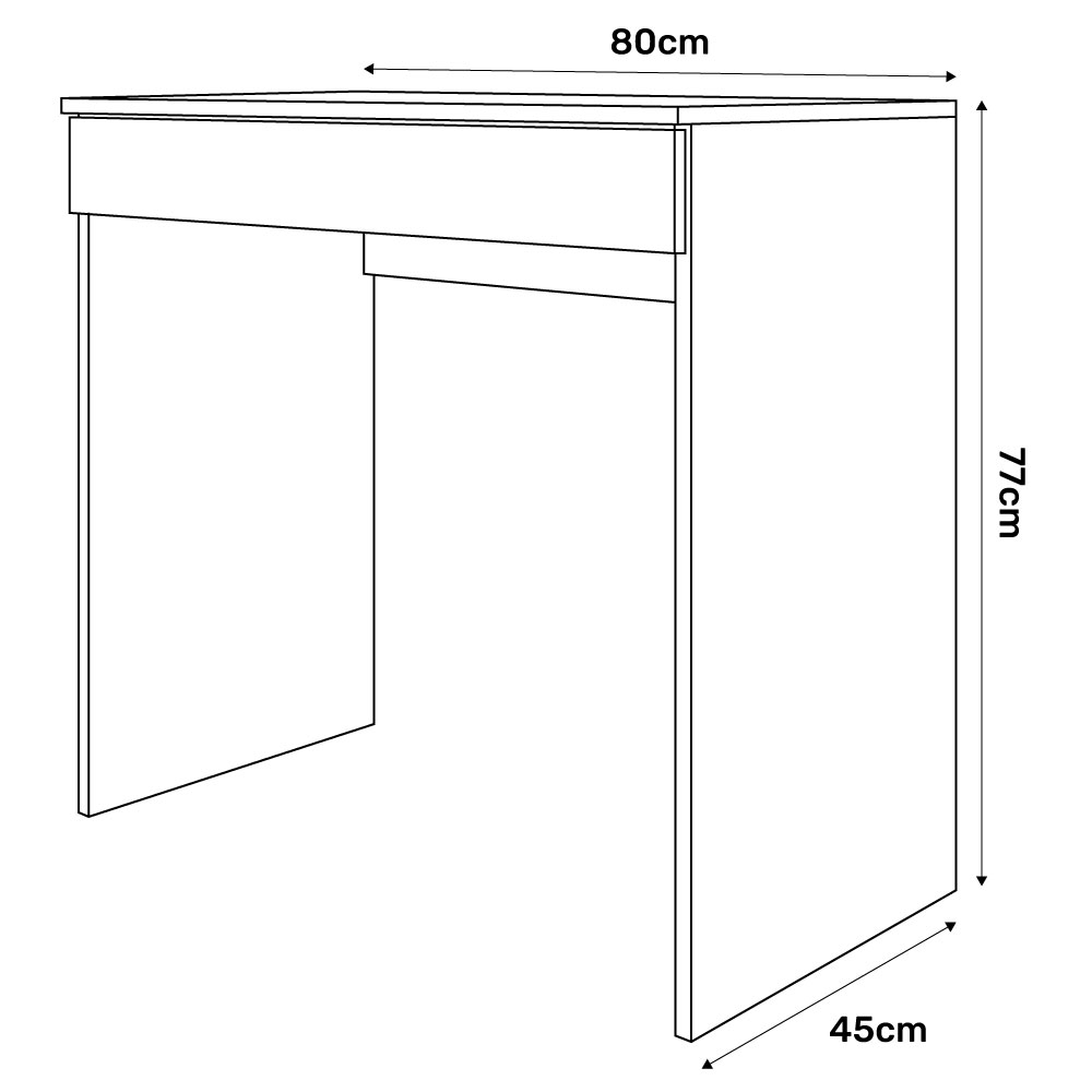 Mesa Escrivaninha Para Notebook Home Office Allexa 80cm com 01 Gaveta Preto - Desk Design