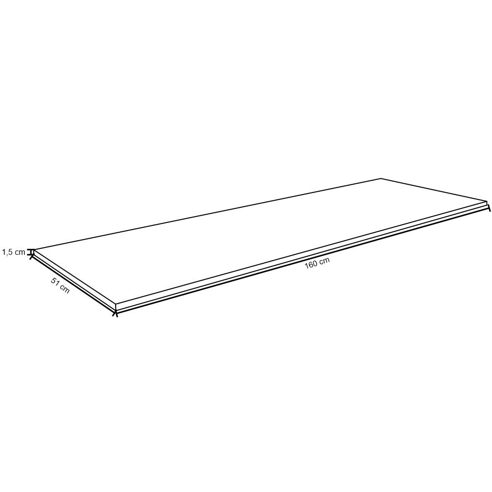Tampo Para Balcão de Cozinha 160cm MDP Branco - AJL Móveis