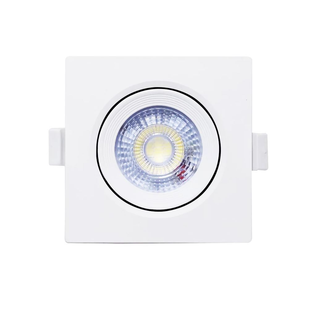 Spot Led Embutir Quadrado 5W Em   Bivolt Amarelo