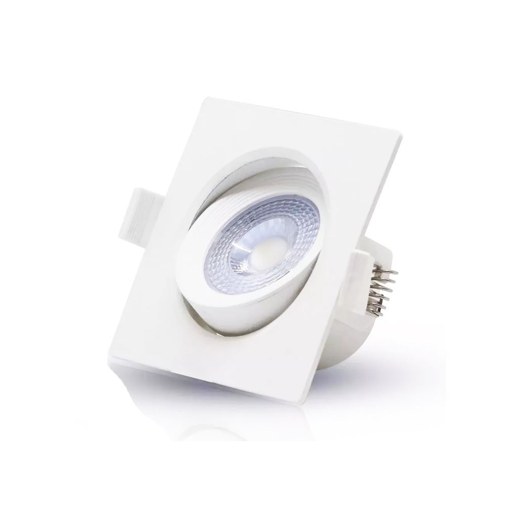 Spot Led Embutir Quadrado 5W Em   Bivolt Amarelo