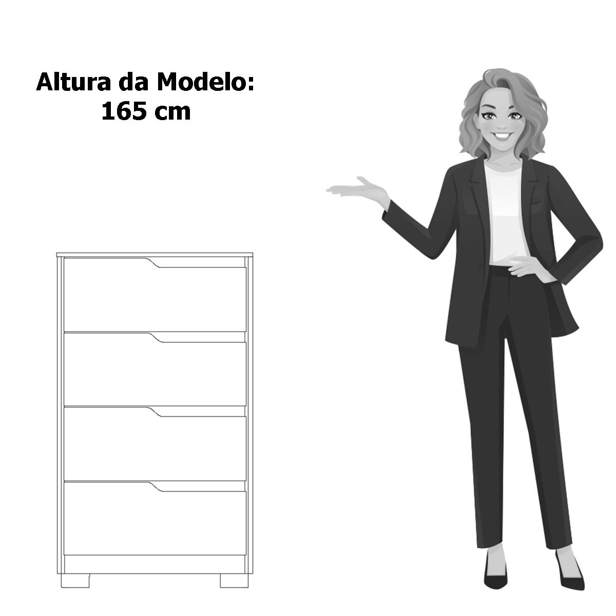 Cômoda 4 Gavetas Usinadas Flex Sara Cinamomo/Off White