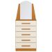 Cômoda 5 Gavetas com Espelho MDP Valentina Cinamomo/Off White