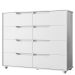 Cômoda Grande 8 Gavetas Doble Flex Branco/Freijó