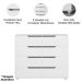 Cômoda Grande 8 Gavetas Doble Flex Branco/Freijó