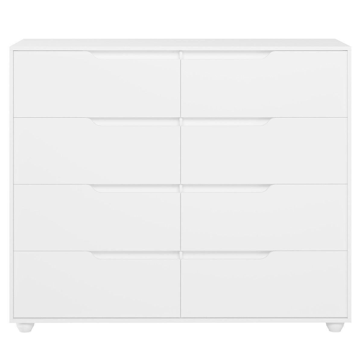 Cômoda Grande 8 Gavetas Doble Flex Branco/Freijó