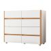 Cômoda Infinite 120cm 8 Gavetas com Pés Branco/Freijo