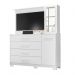 Cômoda Quarto Com Painel Para TV Ilhabela 4 Gavetas 2 Portas Branco Fosco