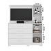 Cômoda Quarto Com Painel Para TV Ilhabela 4 Gavetas 2 Portas Branco Fosco