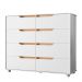 Cômoda Quarto Doble com 8 Gavetas e Pés  Branco/Freijo