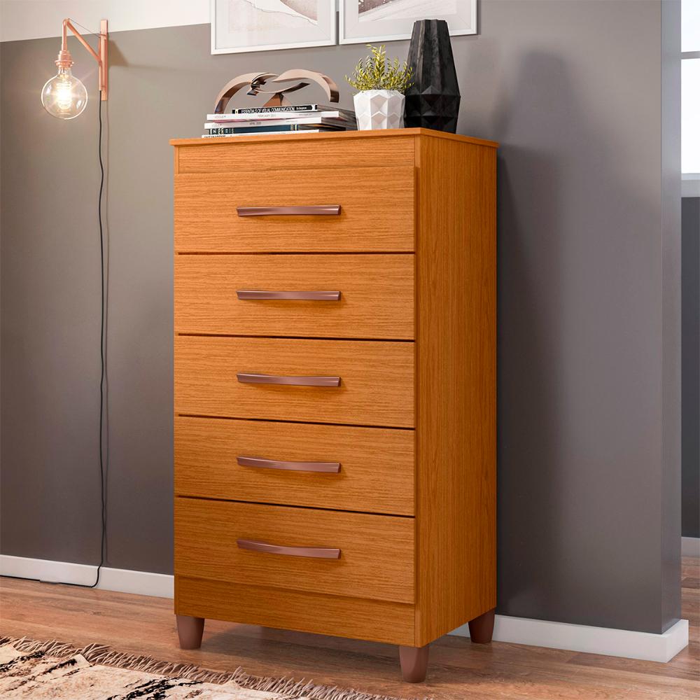 Cômoda Quarto Esmeralda com 5 Gavetas  Cinamomo