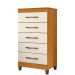 Cômoda Quarto Esmeralda com 5 Gavetas  Cinamomo/Off White