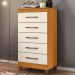Cômoda Quarto Esmeralda com 5 Gavetas  Cinamomo/Off White