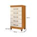 Cômoda Quarto Esmeralda com 5 Gavetas  Cinamomo/Off White
