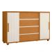 Cômoda Quarto Evidenza com 4 Gavetas e 2 Portas de Correr Cinamomo/Off White