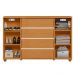 Cômoda Quarto Evidenza com 4 Gavetas e 2 Portas de Correr Cinamomo/Off White