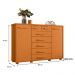 Cômoda Quarto Fontana com 7 Gavetas e 2 Portas Cinamomo