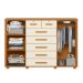 Cômoda Quarto Fontana com 7 Gavetas e 2 Portas Cinamomo/Off White