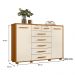 Cômoda Quarto Fontana com 7 Gavetas e 2 Portas Cinamomo/Off White