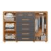 Cômoda Quarto Fontana com 7 Gavetas e 2 Portas Freijo/Titanium