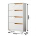 Cômoda Quarto Sole com 4 Gavetas e Pés  Branco/Freijo