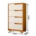 Cômoda Quarto Sole com 4 Gavetas e Pés  Cinamomo/Off White