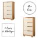 Cômoda Quarto Sole com 4 Gavetas e Pés  Freijo/Off White