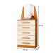 Cômoda Quarto Veneza com 5 Gavetas e Espelho Cinamomo/Off White