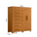Cômoda Quarto Verona com 8 Gavetas e 2 Portas com Cabideiro Cinamomo