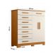 Cômoda Quarto Verona com 8 Gavetas e 2 Portas com Cabideiro Cinamomo/Off White