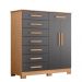 Cômoda Quarto Verona com 8 Gavetas e 2 Portas com Cabideiro Freijo/Titanium