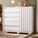 Cômoda Ripada Sapateira 5 Gavetas 1 Porta Duello Branco