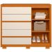 Cômoda Ripada Sapateira 5 Gavetas 1 Porta Duello Cinamomo/Off White