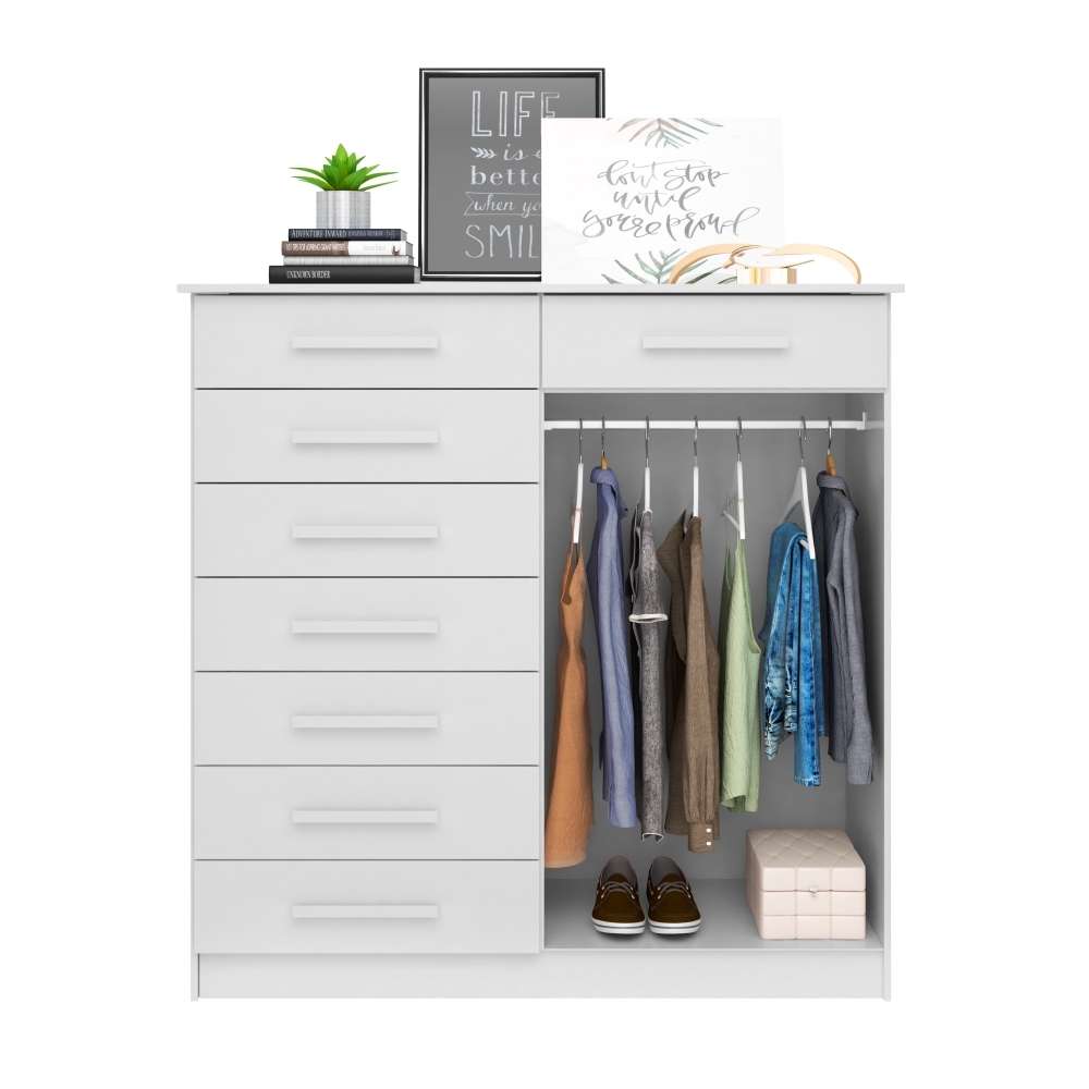 Cômoda Saavi Branco 8 Gavetas