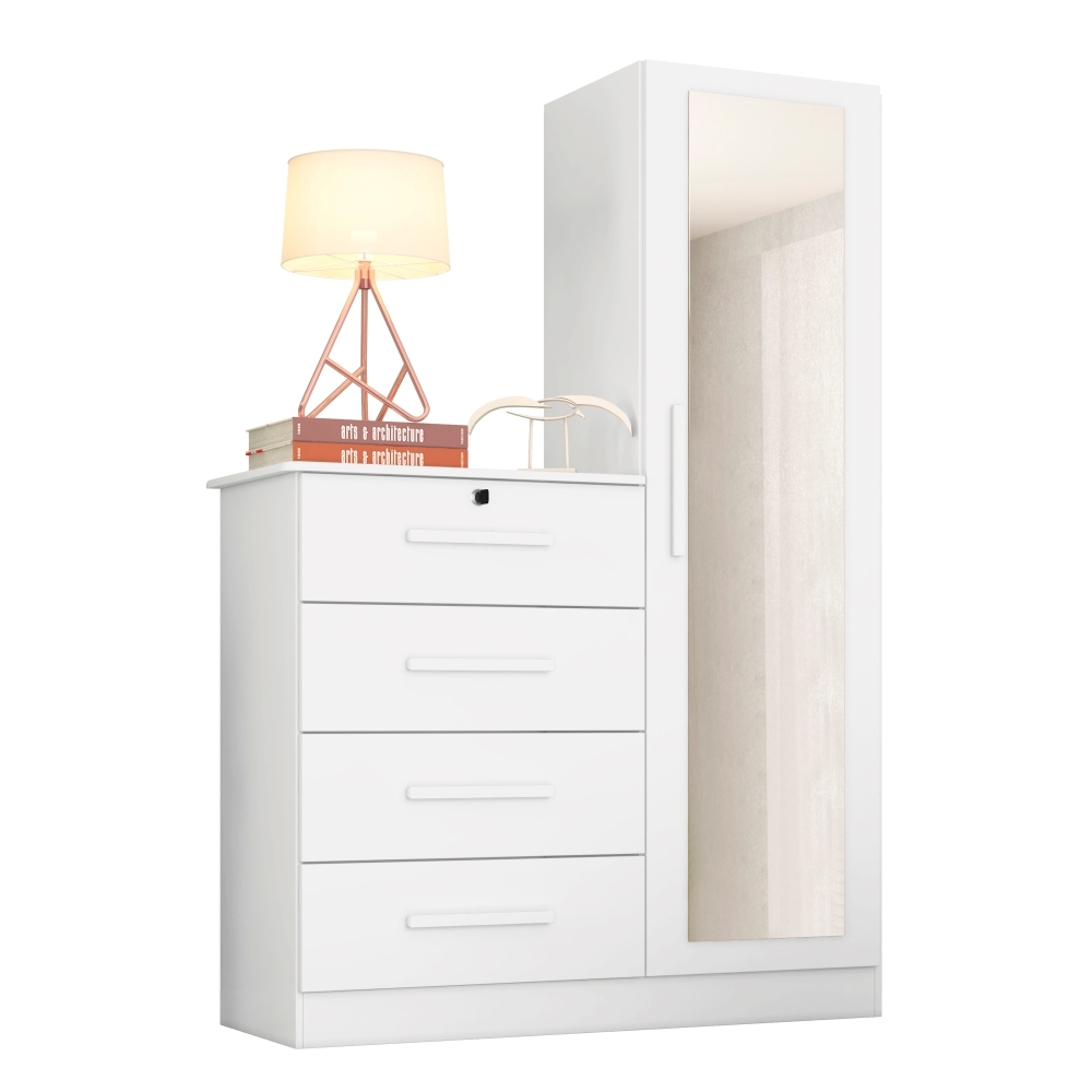 Cômoda Samira Branco com Espelho