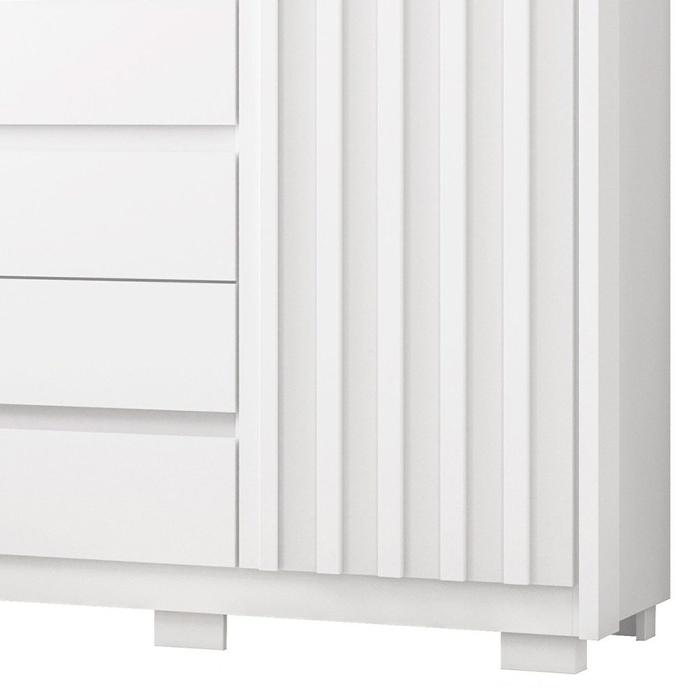 Cômoda Sapateira 1 Porta 5 Gavetas 125cm Duetto Branco - Albatroz